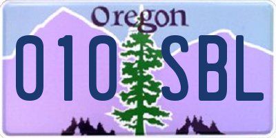 OR license plate 010SBL