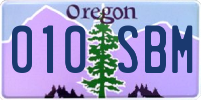 OR license plate 010SBM
