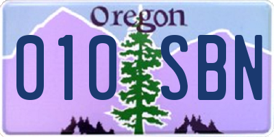 OR license plate 010SBN