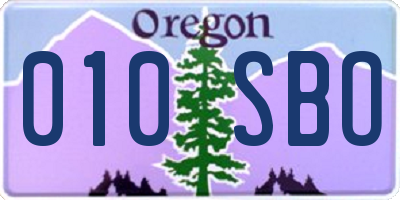 OR license plate 010SBO