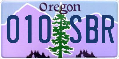 OR license plate 010SBR