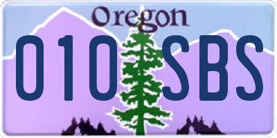 OR license plate 010SBS
