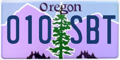 OR license plate 010SBT