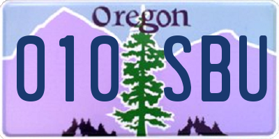 OR license plate 010SBU
