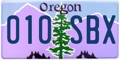 OR license plate 010SBX