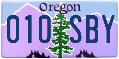OR license plate 010SBY