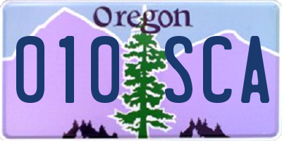 OR license plate 010SCA