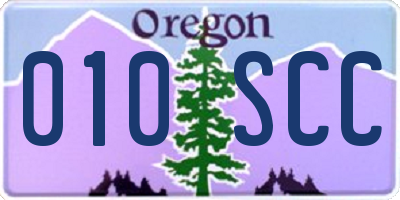 OR license plate 010SCC