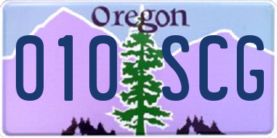 OR license plate 010SCG