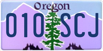 OR license plate 010SCJ