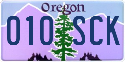 OR license plate 010SCK