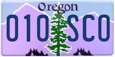 OR license plate 010SCO