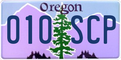 OR license plate 010SCP