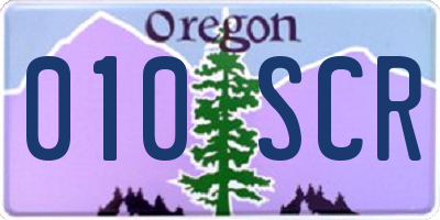 OR license plate 010SCR