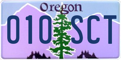 OR license plate 010SCT