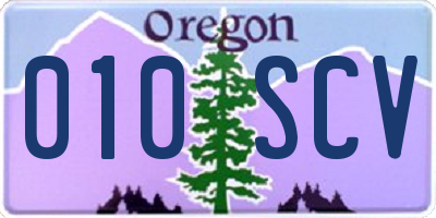 OR license plate 010SCV