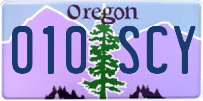 OR license plate 010SCY