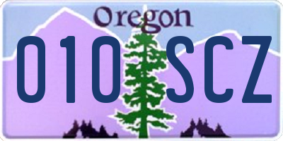 OR license plate 010SCZ