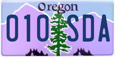 OR license plate 010SDA