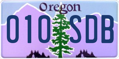 OR license plate 010SDB