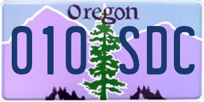 OR license plate 010SDC