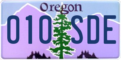 OR license plate 010SDE