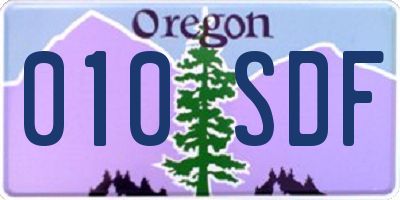 OR license plate 010SDF