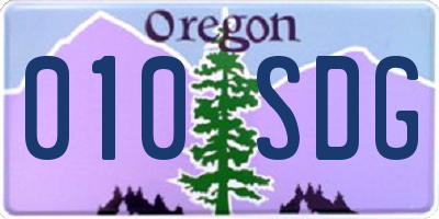 OR license plate 010SDG