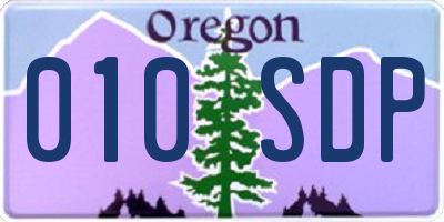 OR license plate 010SDP
