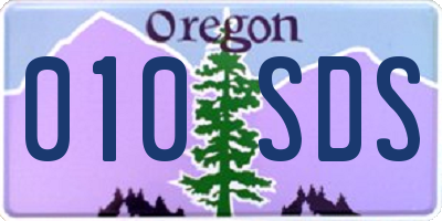 OR license plate 010SDS