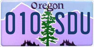 OR license plate 010SDU