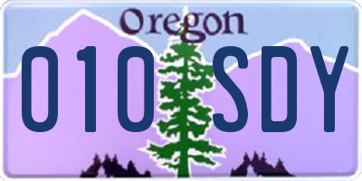 OR license plate 010SDY
