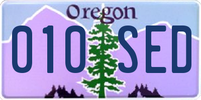 OR license plate 010SED