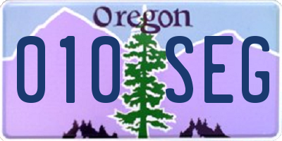 OR license plate 010SEG