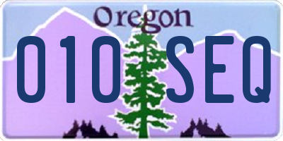 OR license plate 010SEQ