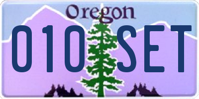 OR license plate 010SET