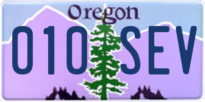 OR license plate 010SEV