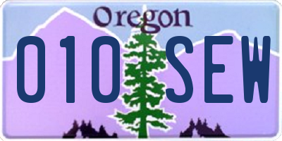 OR license plate 010SEW