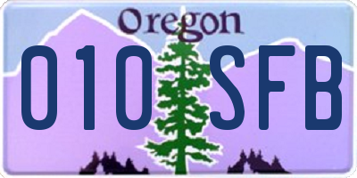 OR license plate 010SFB