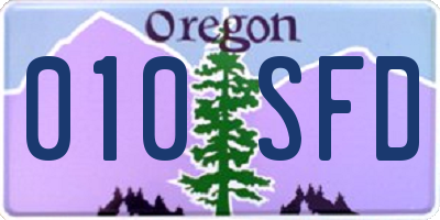 OR license plate 010SFD