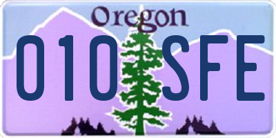 OR license plate 010SFE