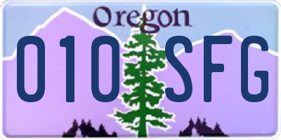 OR license plate 010SFG