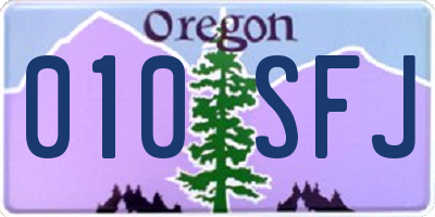 OR license plate 010SFJ