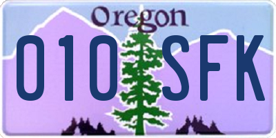 OR license plate 010SFK