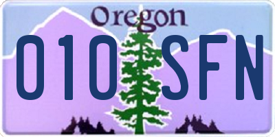 OR license plate 010SFN