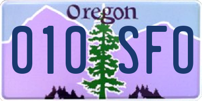 OR license plate 010SFO