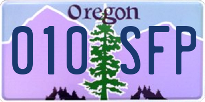 OR license plate 010SFP