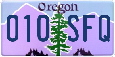 OR license plate 010SFQ