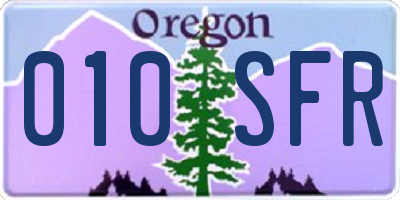 OR license plate 010SFR