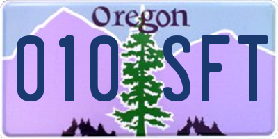 OR license plate 010SFT